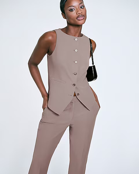 Boat Neck Cutaway Blazer Vest | Express