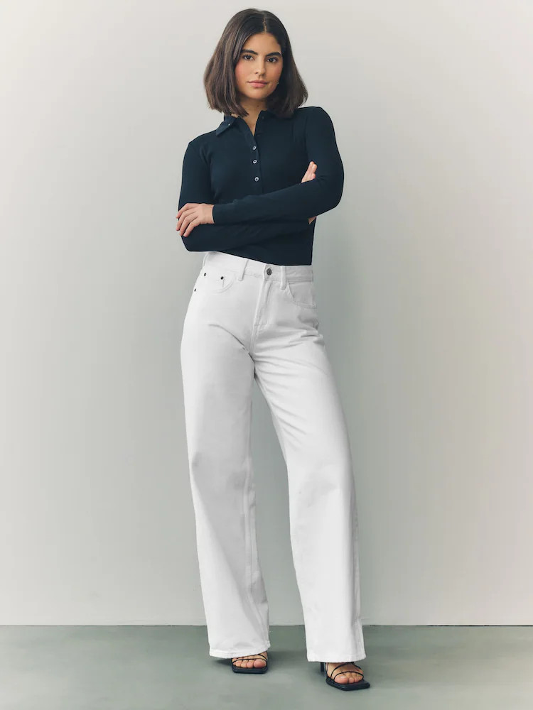 White Wide Leg Jeans | Next US
