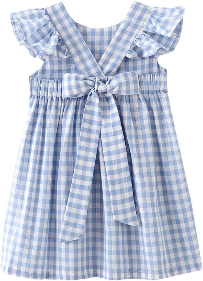 Zanie Kids Easter Dresses for Girls Baby Girl Summer Dress Playwear Family Photo Outfits | Amazon (US)