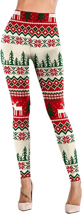 Uaderize Womens Ultra Soft Brushed Christmas Day Leggings Pants Ankle Length Black Deals Friday 2... | Amazon (US)