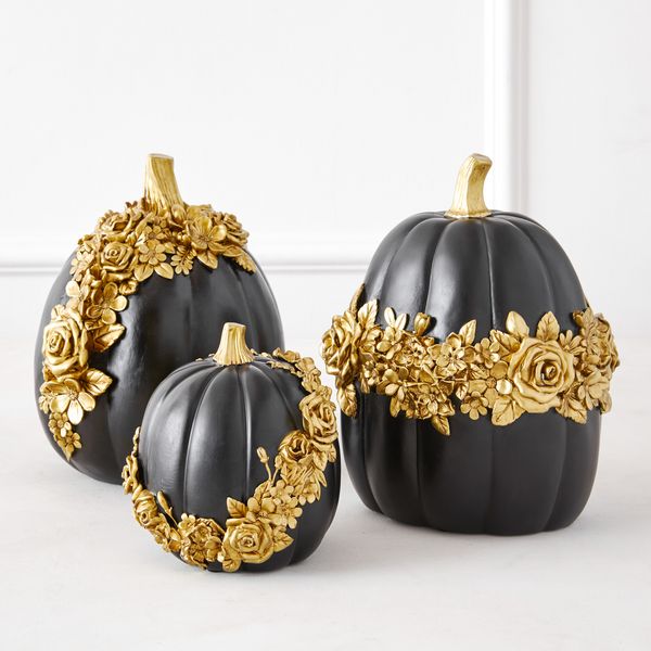 Floral Pumpkin - Black/Gold | Z Gallerie