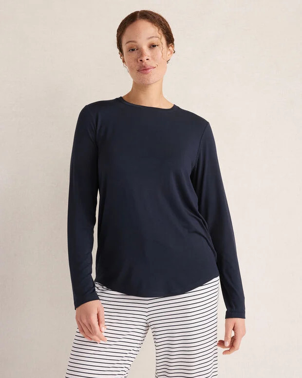 Calm & Cool Long Sleeve Pajama Top | Talbots