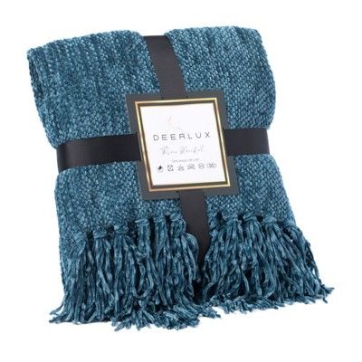 DEERLUX Decorative Chenille Throw Blanket with Fringe | Target