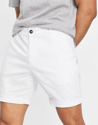 ASOS DESIGN slim chino shorts in white | ASOS | ASOS (Global)