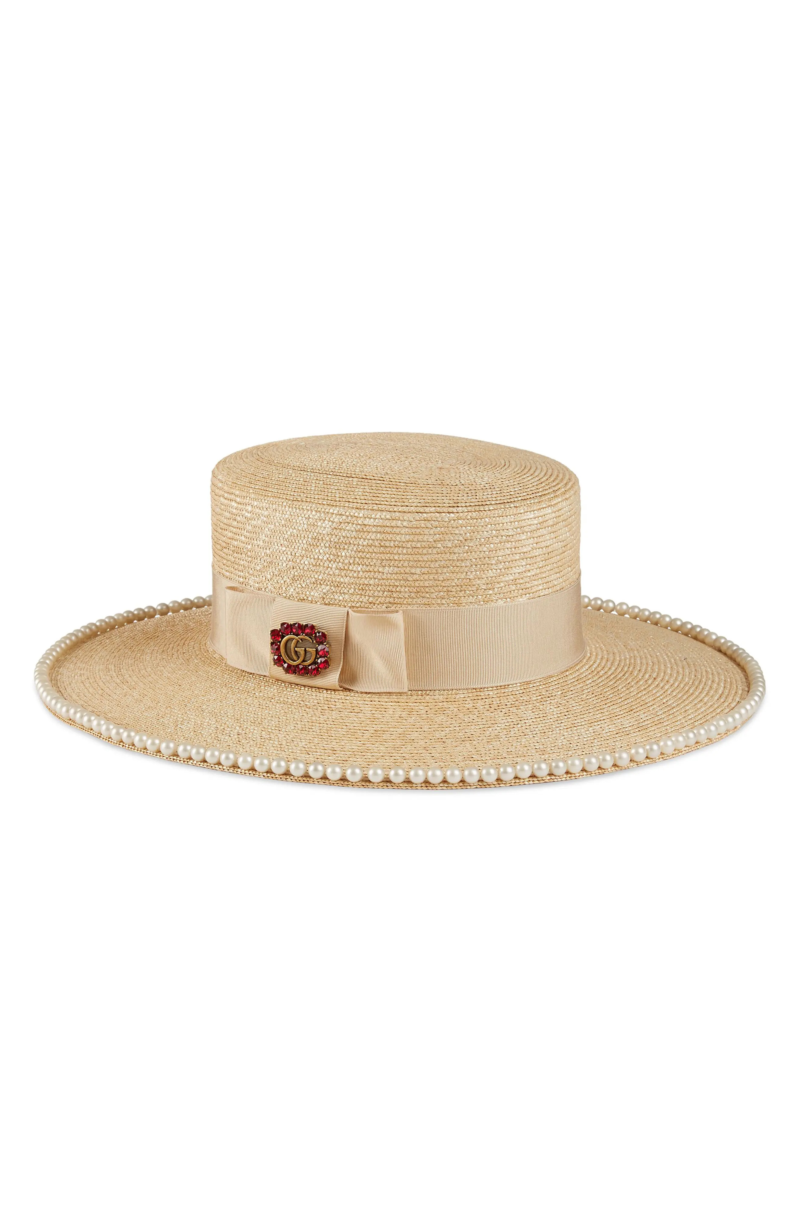 Women's Gucci Notte Embellished Straw Hat - | Nordstrom