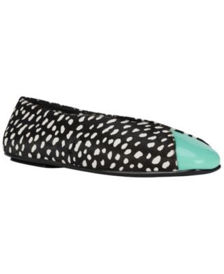 Jeffrey Campbell Women's Grasp-f Slip-On Flats - Black/White Dot/Teal | Macy's