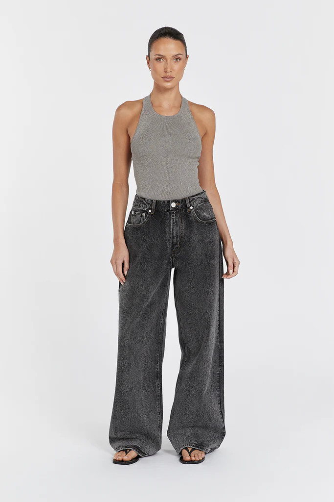 KARLIE SMOKE HALTER KNIT TOP | DISSH