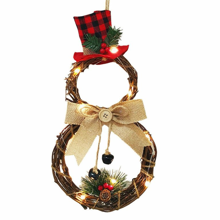 Coolmade 16" Home Decoration Wreath Pendant LED Wreath Wall Hanging Christmas Wreath for Front Do... | Walmart (US)