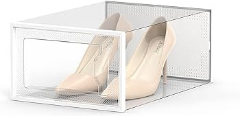 SEE SPRING Large 12 Pack Shoe Storage Box, Clear Plastic Stackable Shoe Organizer for Closet, Spa... | Amazon (US)