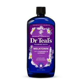 Dr Teal's Foaming Bath with Pure Epsom Salt, Melatonin Sleep Soak, 34 OZ | CVS Health