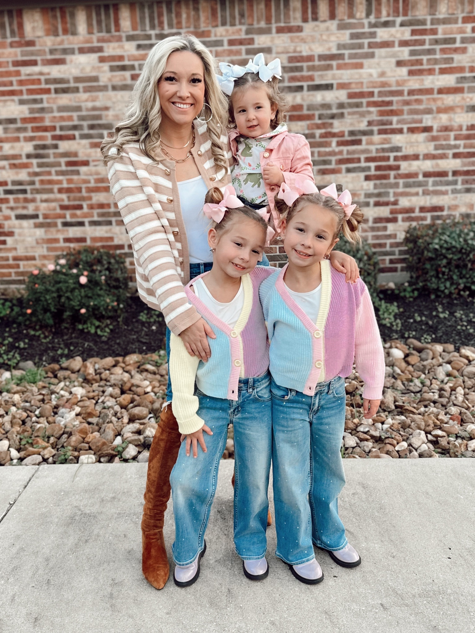 Winter Fashion for women and kids and even a toddler❄️ my boots are on sale!

Cardigan, jacket, sweater, kids fashion, women’s fashion, toddler fashion, jeans, over the knee boots, brown, tan, colorblock, bows, hair bows, kids shoes, kids boots,


#LTKshoecrush #LTKkids #LTKsalealert