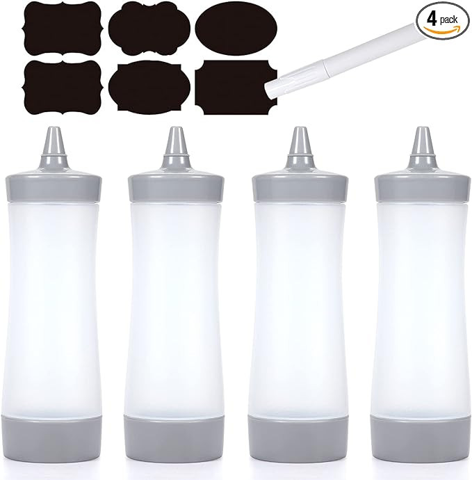 Condiment Squeeze Bottle,Ketchup Squeeze Bottle,Plastic Squeeze Bottle, 12oz (Gray) | Amazon (US)