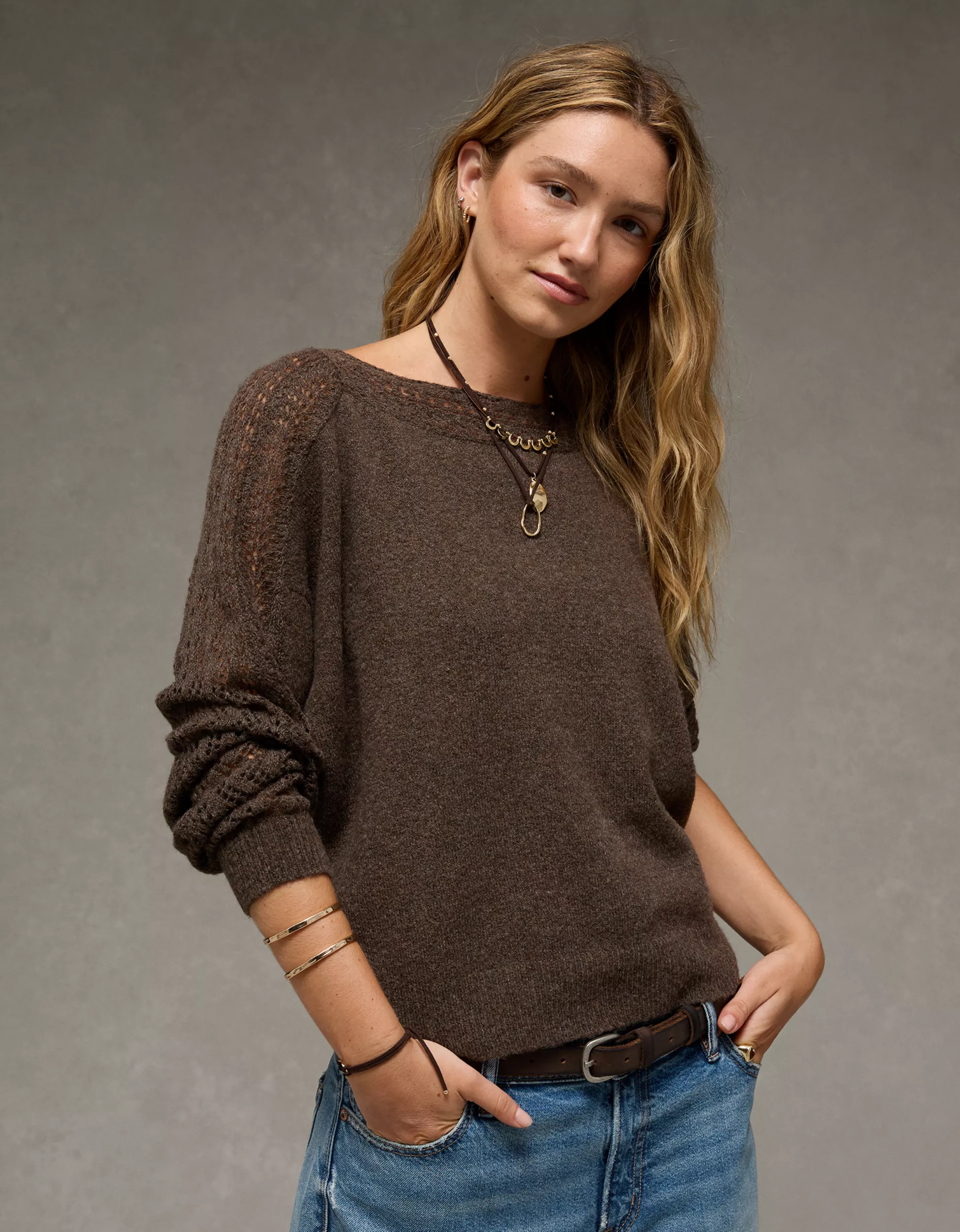 AE Whoa So Soft Lace Sweater | American Eagle Outfitters (US & CA)