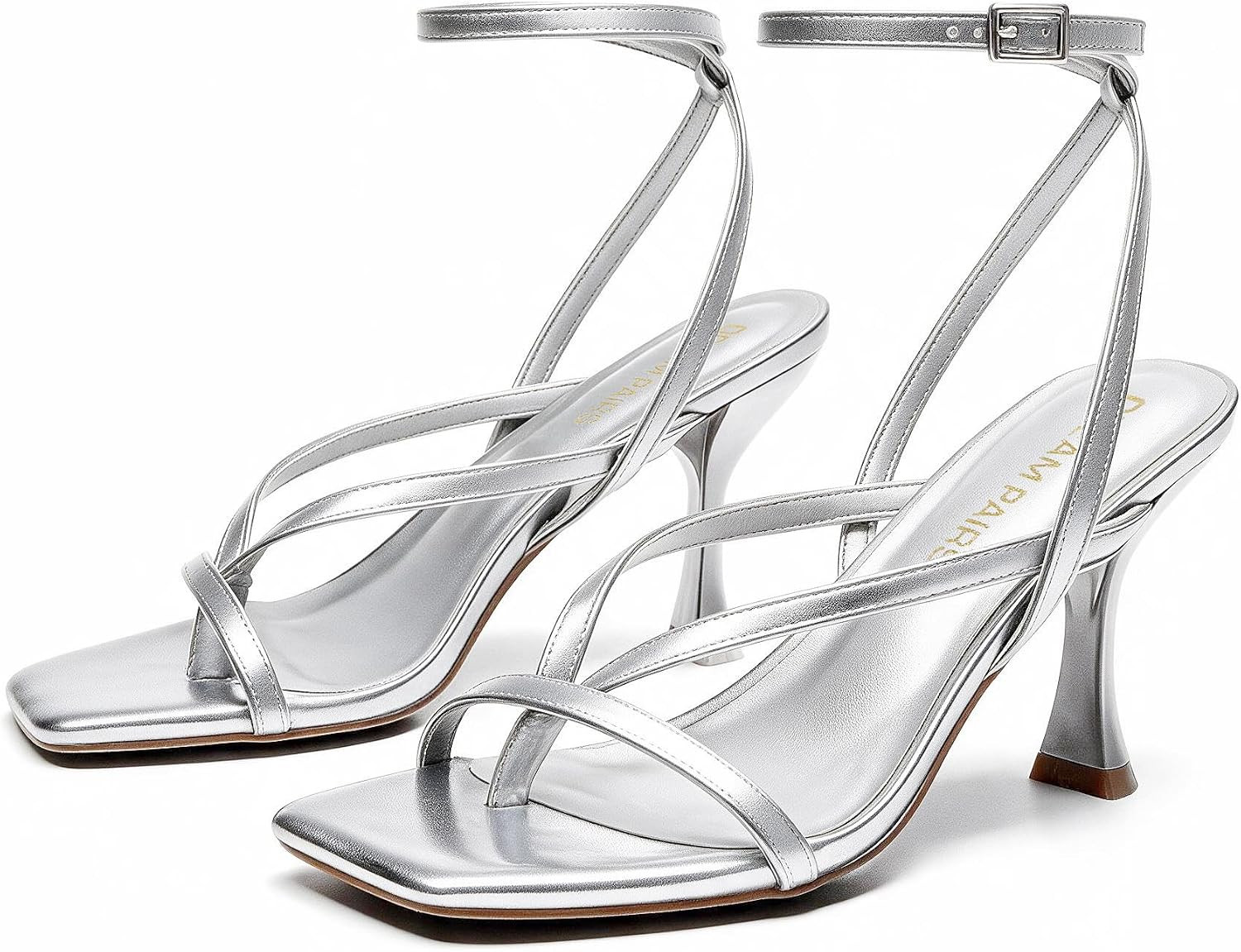 DREAM PAIRS Women's Strappy Thong Ankle Strap Heel Sandal | Amazon (US)