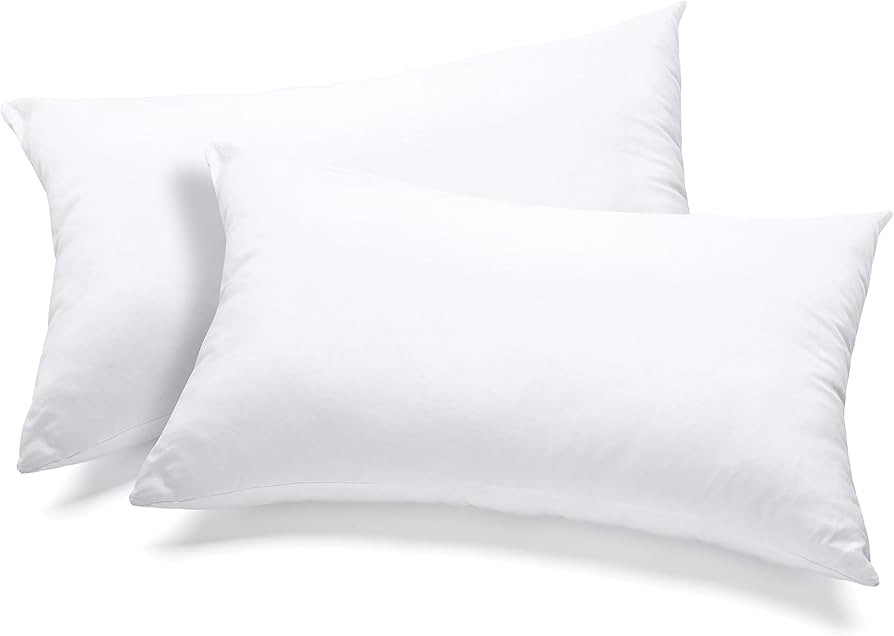 Utopia Bedding Throw Pillows Insert (Pack of 2, White) - 12 x 20 Inches Bed and Couch Pillows - I... | Amazon (US)