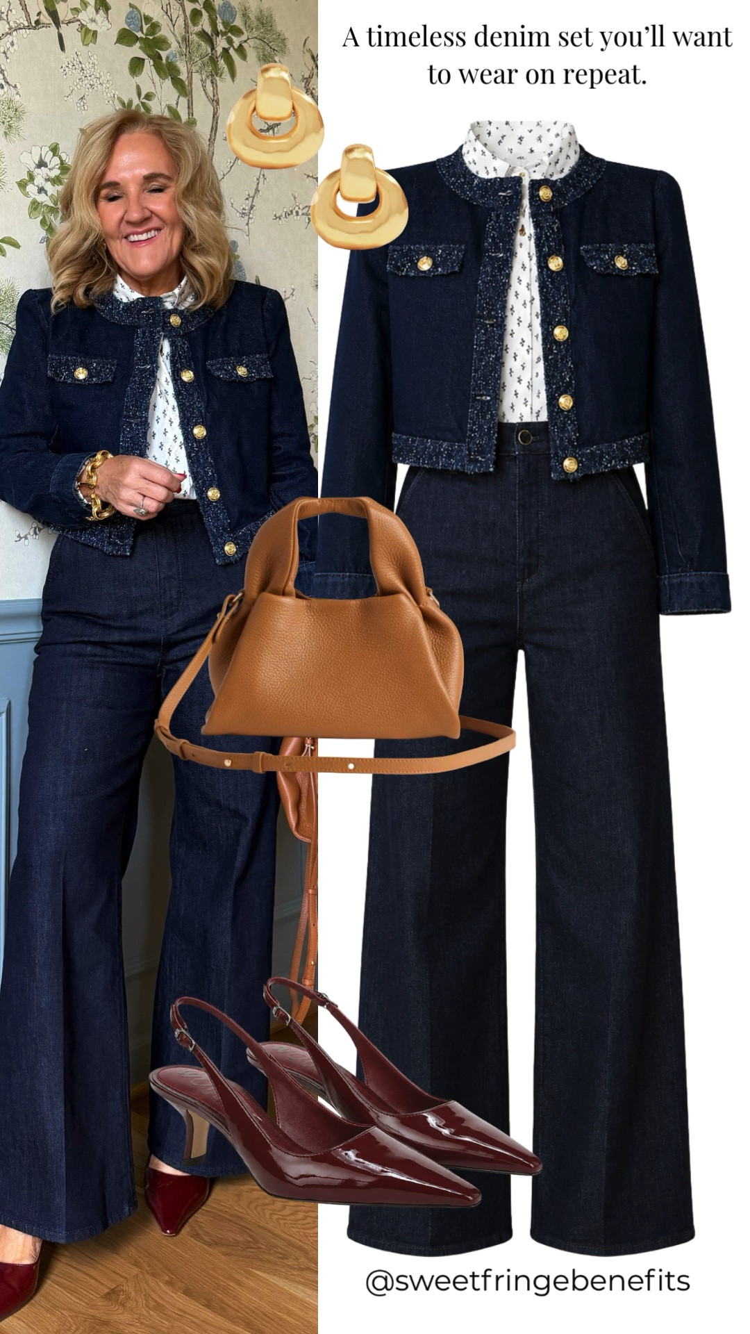 This dark denim jacket and matching jeans are a timeless set you’ll want to wear on repeat. Add a pretty printed blouse and burgundy heels to dress it up.

💡 LTK MADE EASY
❤️ Heart = Support my posts!
🔖 Save = Get sale & restock alerts
📋 Lists = Keep favorites organized
📲 Share = Send lists and products to a friend. Hello, Christmas List!
💬 Comment = Ask me anything about what I'm wearing.:-)

#LTKdayinmylife #LTKootd #LTKOver40