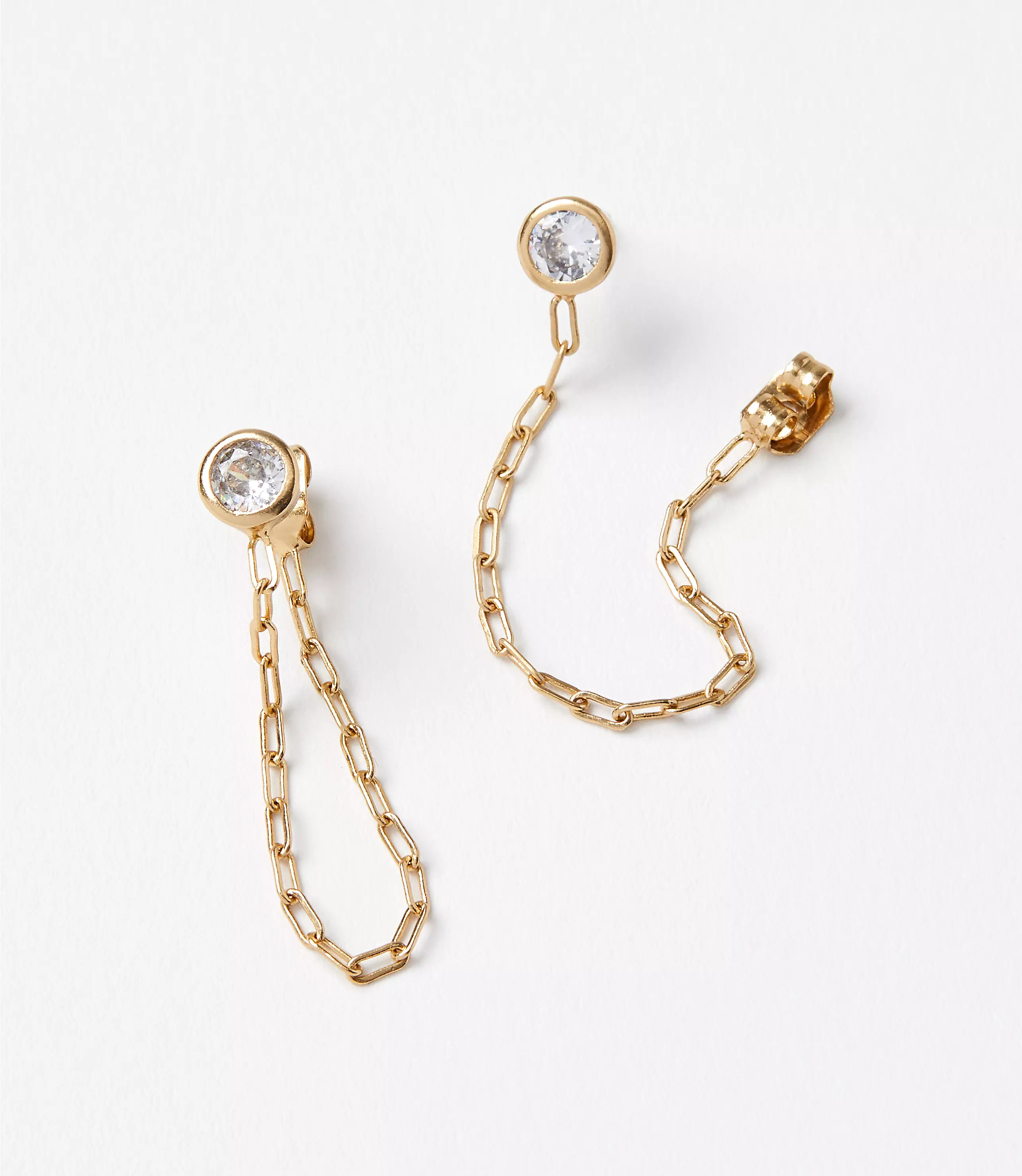 Demi Fine Chain Back Earrings | LOFT