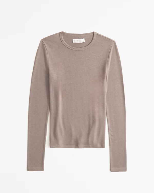 Long-Sleeve Cloud Knit Tuckable Crew Top | Abercrombie & Fitch (US)