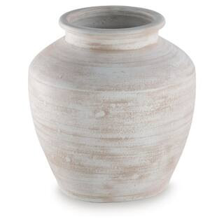 Signature DESIGN BY ASHLEY Meadie 12 in. H White Terra Cotta Pot Decorative Vase A2000788 - The H... | The Home Depot