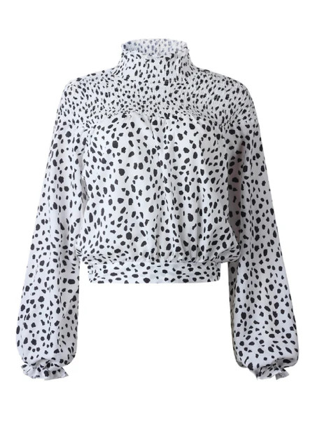 'Monique' Leopard Print High Neck Blouse | Goodnight Macaroon