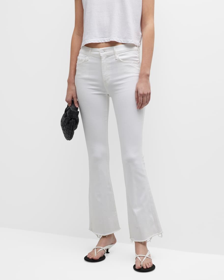 MOTHER The Weekender Frayed Flare-Leg Jeans | Neiman Marcus