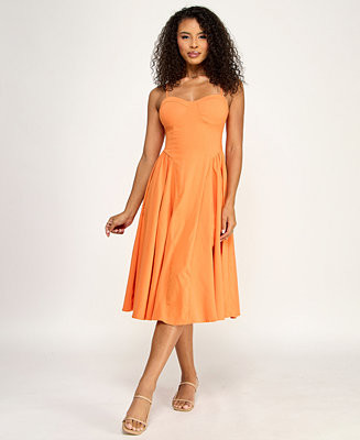 KATIA RAE Juniors' Sweetheart-Neck Bow-Back Dress - Macy's | Macy's