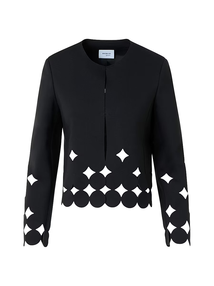 Women's Jersey Dropping Dot Cut Out Jacket - Black - Size 10 | Saks Fifth Avenue
