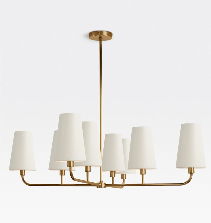 Ansel 42" Chandelier, Metal Shades | Rejuvenation