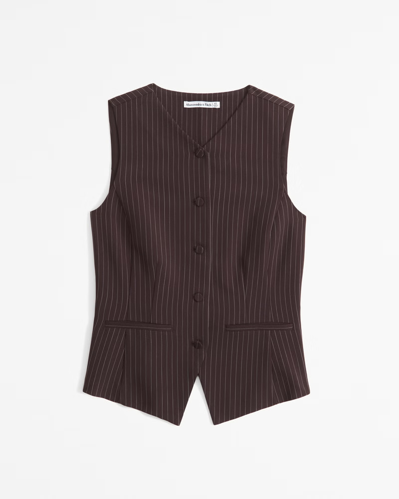 High-Neck Tailored Vest | Abercrombie & Fitch (US)