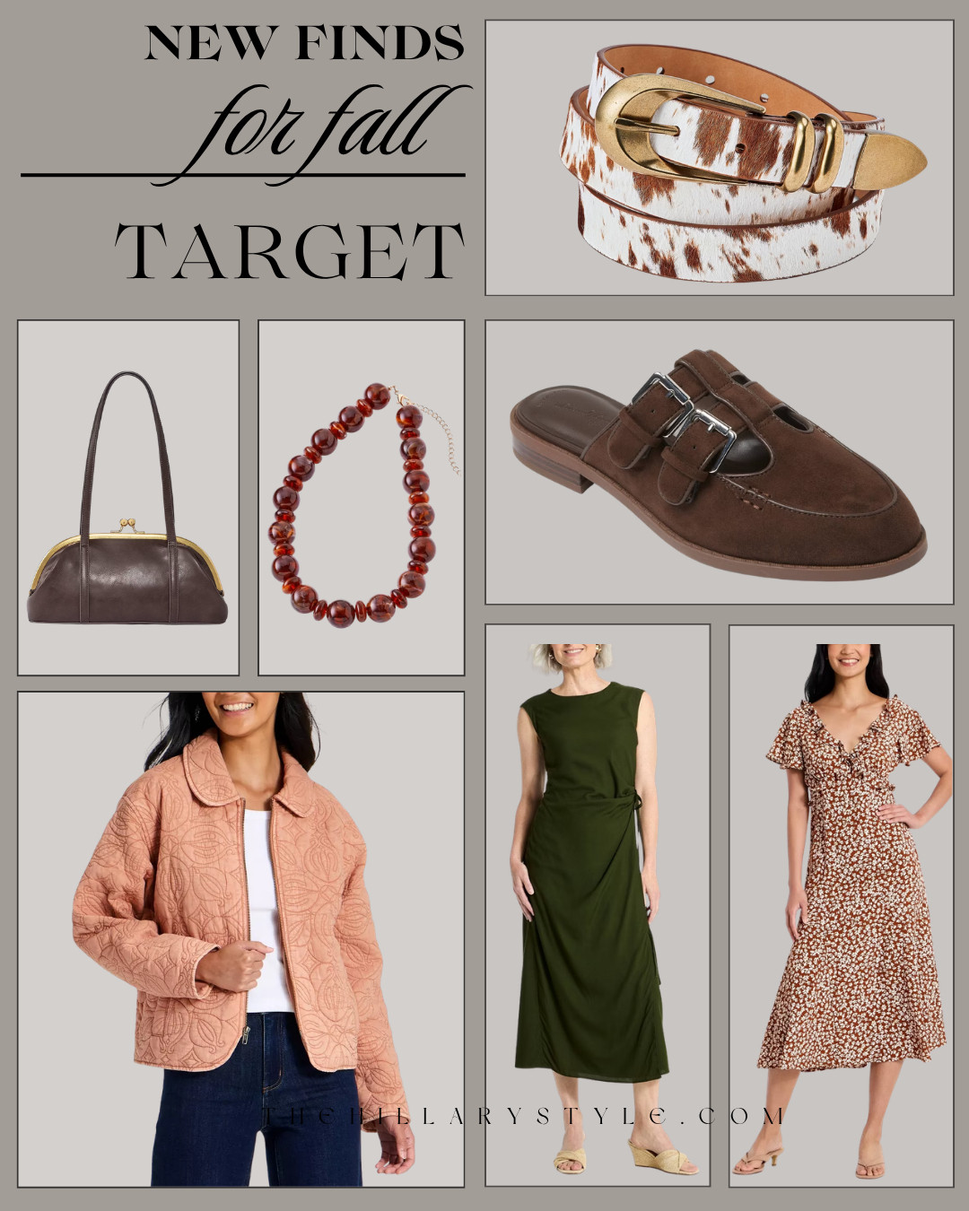 Target Fall Fashion Finds for an Elevated Autumn Wardrobe

Target’s newest fall fashion finds are leaning into rich, earthy tones and western-inspired details for the season. Think chocolate brown accessories, cow print belts, suede buckle mules, amber jewelry, quilted layers, olive green, and easy fall dresses. These affordable Target finds make it easy to mix the season’s biggest trends into an effortless, wearable fall wardrobe.

#TargetStyle #TargetFashion #TargetFinds #TargetNewArrivals #FallFashion #FallOutfits #FallStyle #AffordableFashion #WesternStyle #CowPrint #ChocolateBrown #SuedeShoes #FallAccessories #OliveGreen #FallDresses #TransitionalStyle #LTKFashion #LTKFinds #PinterestFashion #TheHillaryStyle 

 

#LTKootd #LTKSeasonal #LTKOver40