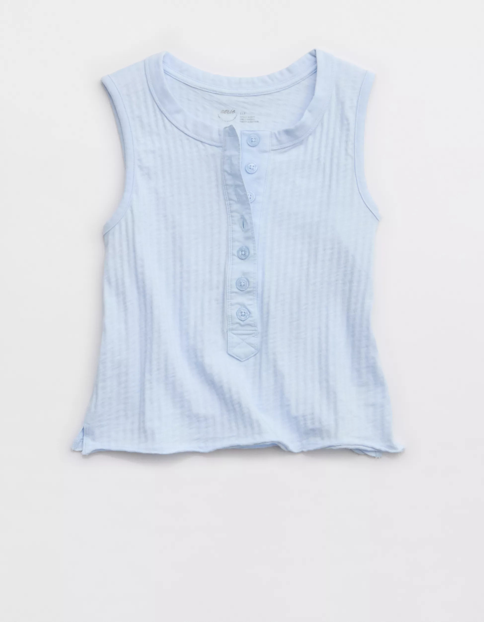Aerie Shadow Stripe Henley Tank Top | Aerie