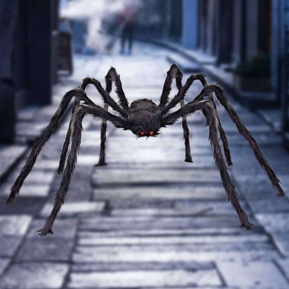 Libay Halloween Giant Spider 6.6 Ft, Outdoor Halloween Decorations Large Fake Hairy Spider Scary ... | Amazon (US)