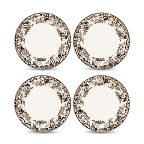 Spode Delamere Salad Plates Set of 4 - 8 Inch Dinnerware Dish, Dishwasher & Microwave Safe, Freezer Friendly - Holiday Tableware for Christmas, Thanksgiving, New Year - Made in England | Amazon (US)