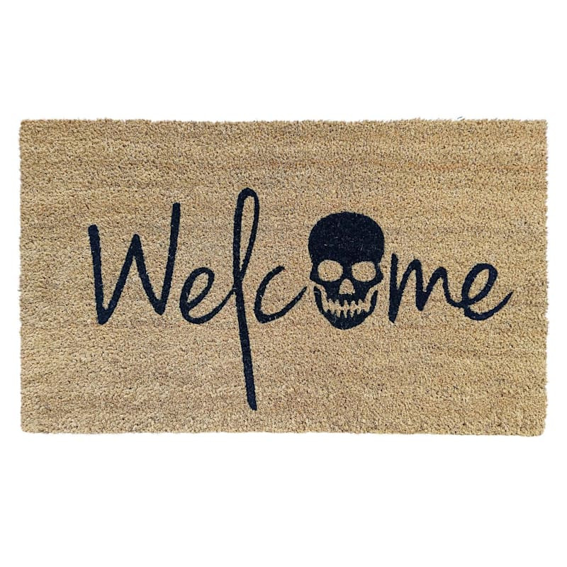 Welcome Skull Coir Mat, 18x30 | At Home