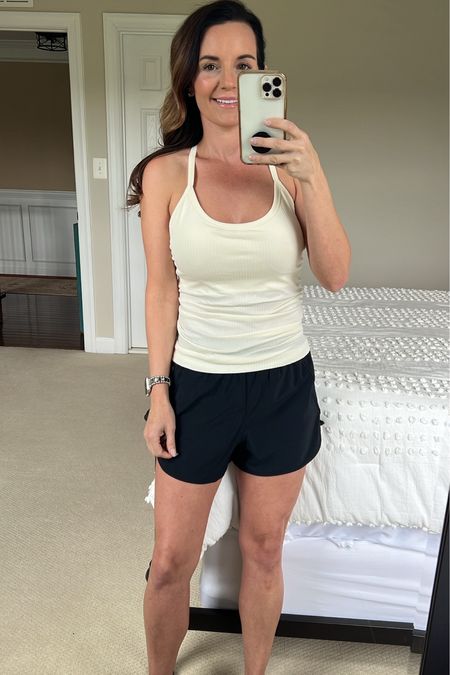 Workout wear from Amazon the feels amazing on. High-rise shorts that cover your booty. Tank with built in bra. 

#LTKFindsUnder50 #LTKStyleTip #LTKFitness