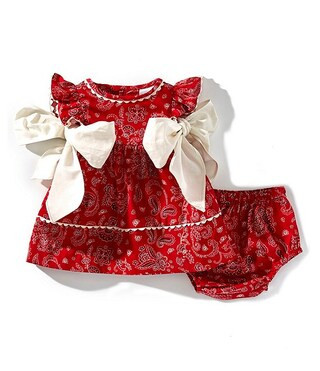 Baby Girls Sleeveless Americana Bandana Print Side-Bow Dress | Dillard's