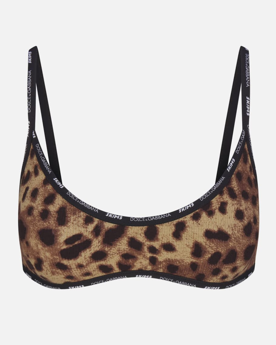 Dolce&Gabbana x SKIMS Cotton Rib Scoop Bralette | Neiman Marcus