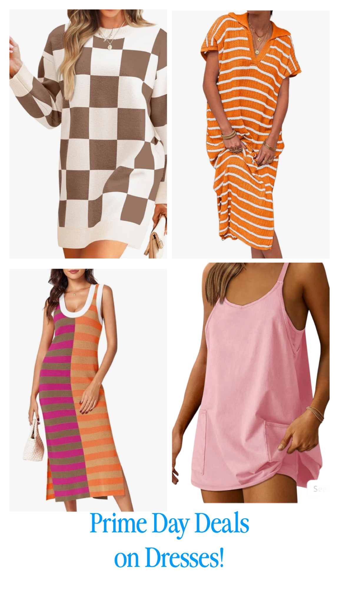 ‼️ Prime Day Deals ‼️

I have, and LOVE all four of these dresses!  The checkered sweater dress is perfect for Fall!  It’ll be here before you know it!

LTK style tips, LTK fashion, LTK sale alert, LTK fit, LTK over 60, micro influencer, style influencer, wfh wardrobe, affordable fashion, sales & splurges, summer 2024, summertime fashion, ways to style, outfit ideas, outfit inspiration, everyday outfit, ootd, casual outfits, casual style, daily looks, over 60, over 60 fashion, over 60 style, ageless style, fun fashion, comfy style, glamma, instafashion, summer fashion, summer style, summer outfit, vacation outfit, resort wear, travel outfit, fun summer fashion, wear what you love, Amazon fashion, Amazon finds, Amazon Prime Day Deals, dresses

#LTKFindsUnder50 #LTKSaleAlert #LTKOver40