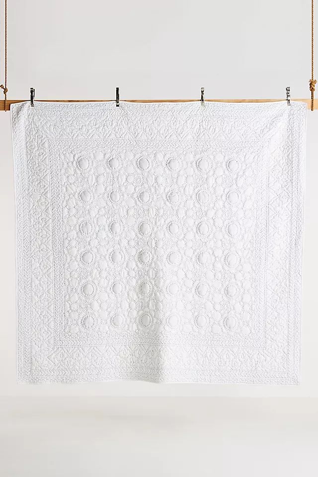 Hand-Embroidered June Quilt | Anthropologie (US)