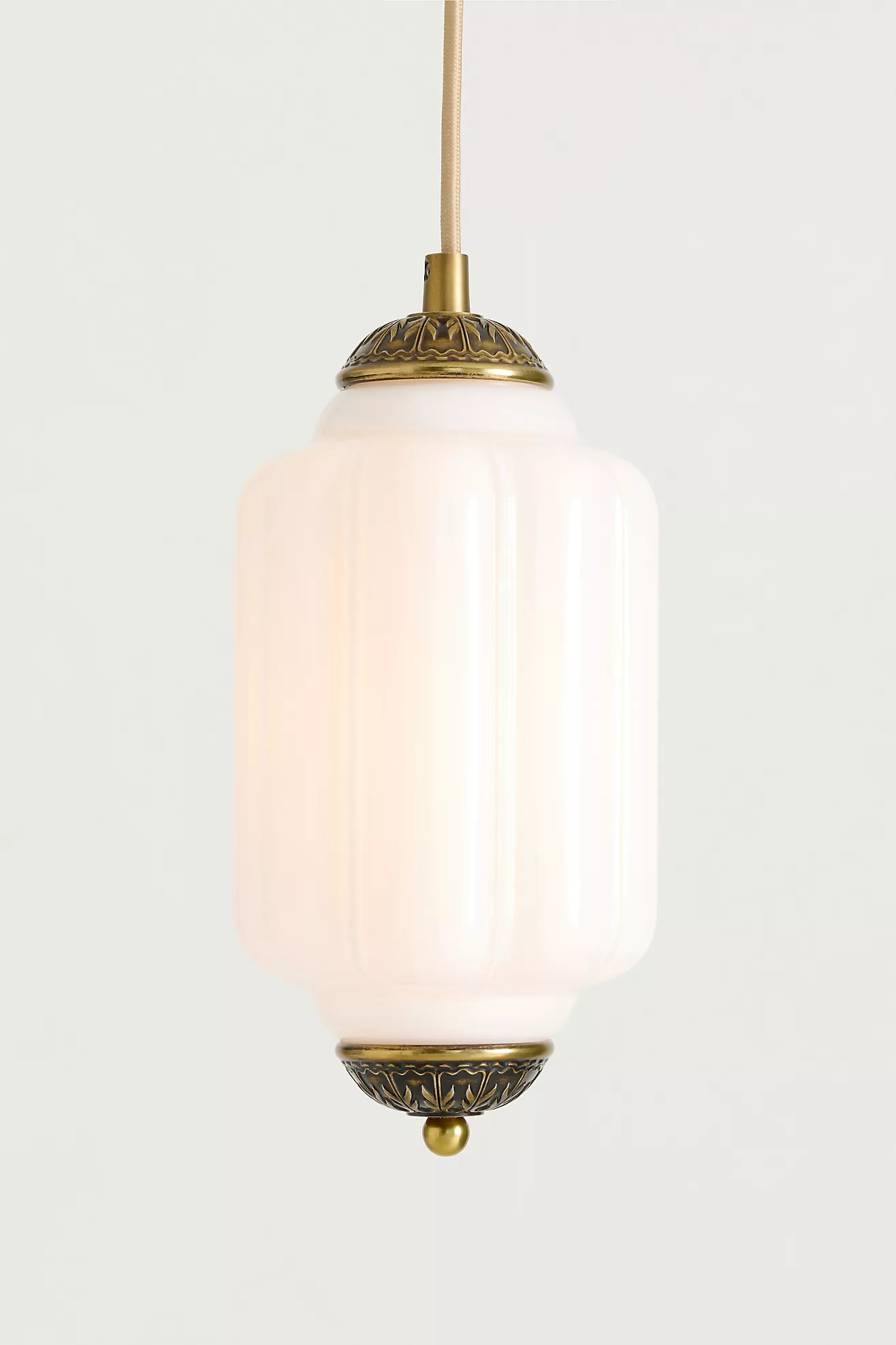 The Eloise Scallop Milk Glass Petite Pendant Ceiling Light | Anthropologie (US)