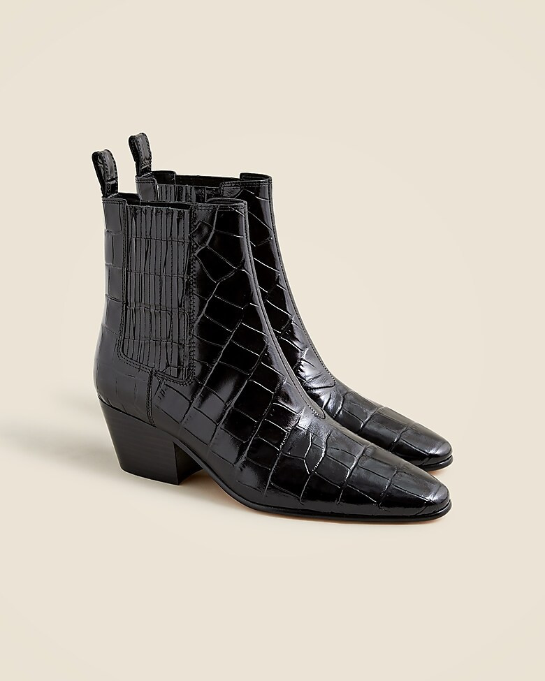 Piper ankle boots in Italian croc-embossed leather | J. Crew US