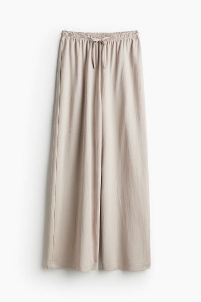 Wide pull-on trousers - Light greige - Ladies | H&M GB | H&M (UK, MY, IN, SG, PH, TW, HK)