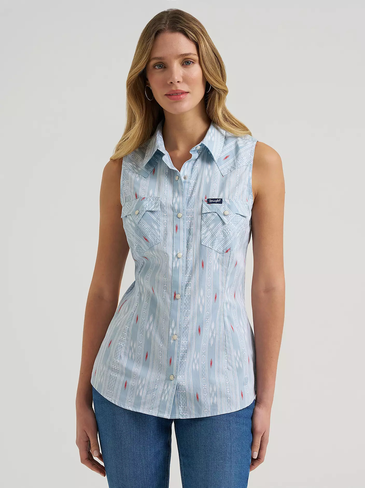 Women's Striped Slim Western Snap Tank | Wrangler