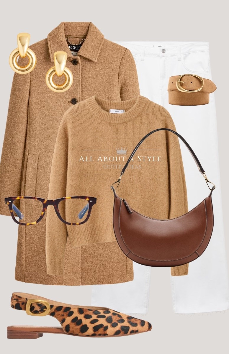 Camel on camel with crisp white denim = effortless chic. 

This is my go-to formula for looking pulled together without trying too hard.

Classic layers, warm neutrals, and a leopard flat to keep it interesting. Timeless pieces you'll reach for over and over.

Why it works:
- Elevated neutrals never go out of style
- Leopard is basically a neutral 
- Perfect for work, lunch dates, or travel days

#LTKStyle #LTKFinds #LTKSale
#NeutralStyle #ClassicStyle #CapsuleWardrobe
#EverydayChic #QuietLuxury #EffortlessStyle #CamelCoat #LeopardFlats

#LTKSeasonal #LTKmomlife #LTKootd