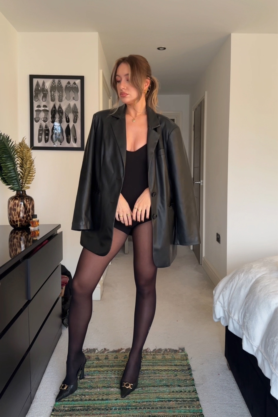 code JOSIE45OFF for 45% off at ego 

party season outfit
all black outfit
unitard / playsuit / jumpsuit 
black leather blazer 
sheer tights


#LTKCyberWeek #LTKshoes #LTKpartywear