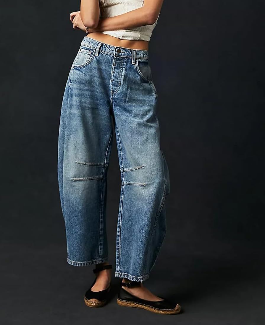 Kedera Women Casual Denim Jeans Loose Wide Leg Baggy Pants Mid Waist Boyfriend Jeans Y2k Vintage ... | Amazon (US)