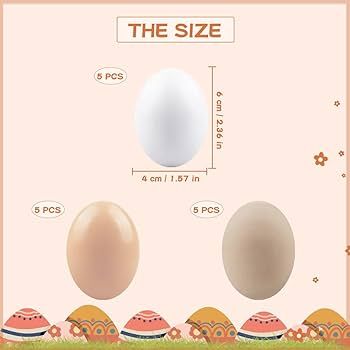 15PCS Easter Wooden Eggs Fake Easter Eggs Life-Size Red、White and Red Wooden Eggs for Hand Pain... | Amazon (US)