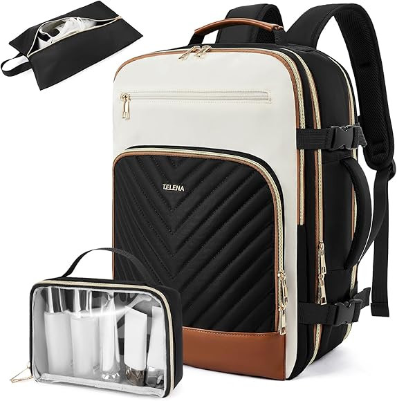 Telena Travel Backpack for Women, 15.6 inch Laptop TSA Carry On Personal Item Size Flight Approve... | Amazon (US)