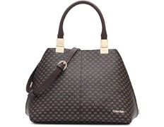 Calvin Klein womens Granite Geometric Satchel – 2 in 1, Vegan Leather, 2 Pockets | Amazon (US)