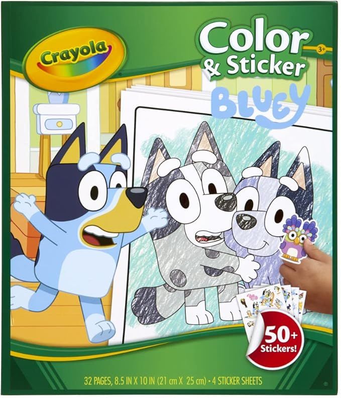 Crayola Bluey Color & Sticker Activity, Bluey Coloring Book, 32 Coloring Pages, Gift for Kids, Ag... | Amazon (US)